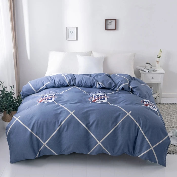 3PC 100% Cotton Duvet Cover Set Striped Printing 1PC Duvet Cover 2PC Pillowcase Cotton Soft Skin Friendly Bedding.
