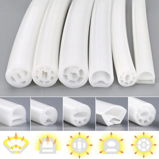 Round Flexible LED Neon Rope Lamp Silicone Tube 180/270/360° Tape Lamp Diffuser For WS2811 WS2815 Outdoor Decor Neon Strip Light.