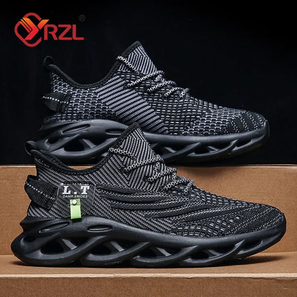 YRZL Männer Sport Laufen Schwarz Jogging Schuhe Casual Turnschuhe Outdoor Atmungsaktive Mesh Frauen Licht Stoßdämpfung Schwarz Tennis.
