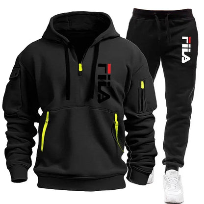 Autumn and winter men's sportswear sets, trendy brand clothing sweatshirt sets, and casual design oversized long-sleeved sweatsh