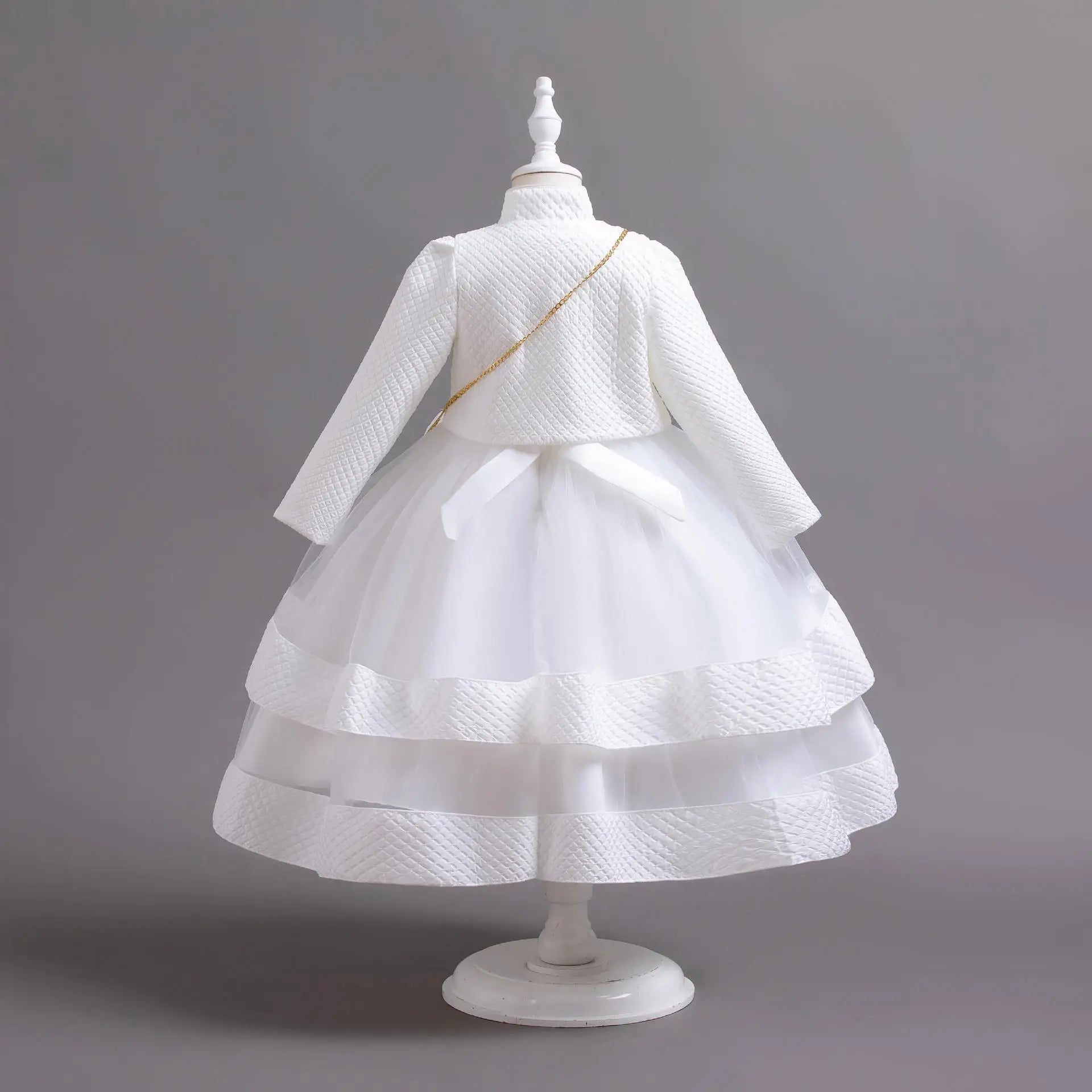 Neues Herbst/Winter Langarm-Partykleid, elegantes Mädchen-Stickerei, Weihnachts-Performance-Kleid, Geschenktüte für Kinder im Alter von 3–11 Jahren.