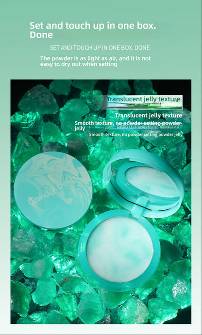 CandyBella Emerald Green Pressed Powder - Oil Control Finisher & Bronzer, Lightweight Invisible, Buildable Natural Contour, New!.