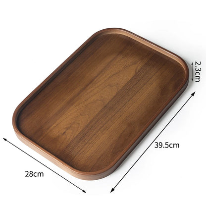 Gianxi Japanese Bamboo Household Tray Rectangular Hotel Solid Wood Dinner Plate Afternoon Tea Dessert Dim Sum Plate Tea Tray