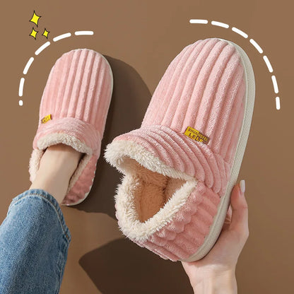 Litfun Warm Plush Fur Slippers For Women Men Winter Indoor Fluffy Warm Fuzzy House Slippers Outdoor Fuzzy Soft Furry Slippers