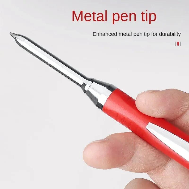 2,8 mm solider Zimmermanns-Druckbleistift mit Spitzer für Holzbearbeitungsbau, langer Kopf, Zimmermannsbleistift, Schreibwarenbedarf.