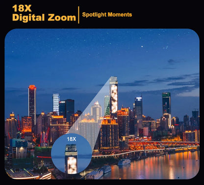 4K Portable Digital photography Camera 2 in1 Photo Video Record DV Travel Video Camera 18X Zoom 3'' Rotatable Screen With Flash.