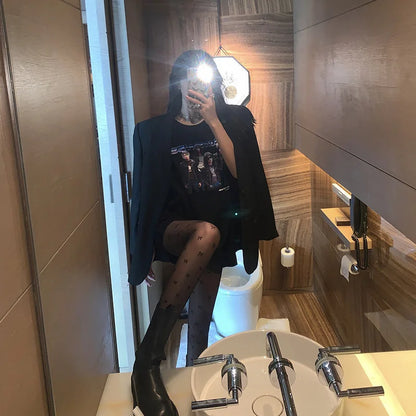 Black Polka Dot Butterfly Knot Tights Ultra Thin Women's Stockings Prevent Snagging Sexy Silk Pantyhose Spring Summer.