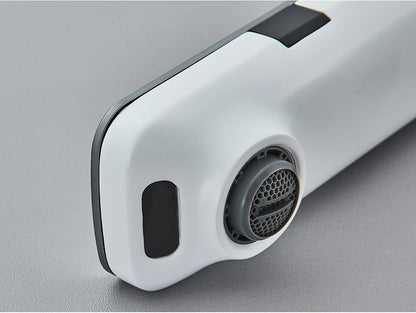 White Smart Sensor Basin Faucet Screen Digital Display Hot Cold Water Mixer Tap Touchless Vanity Sink Faucet For Bathroom