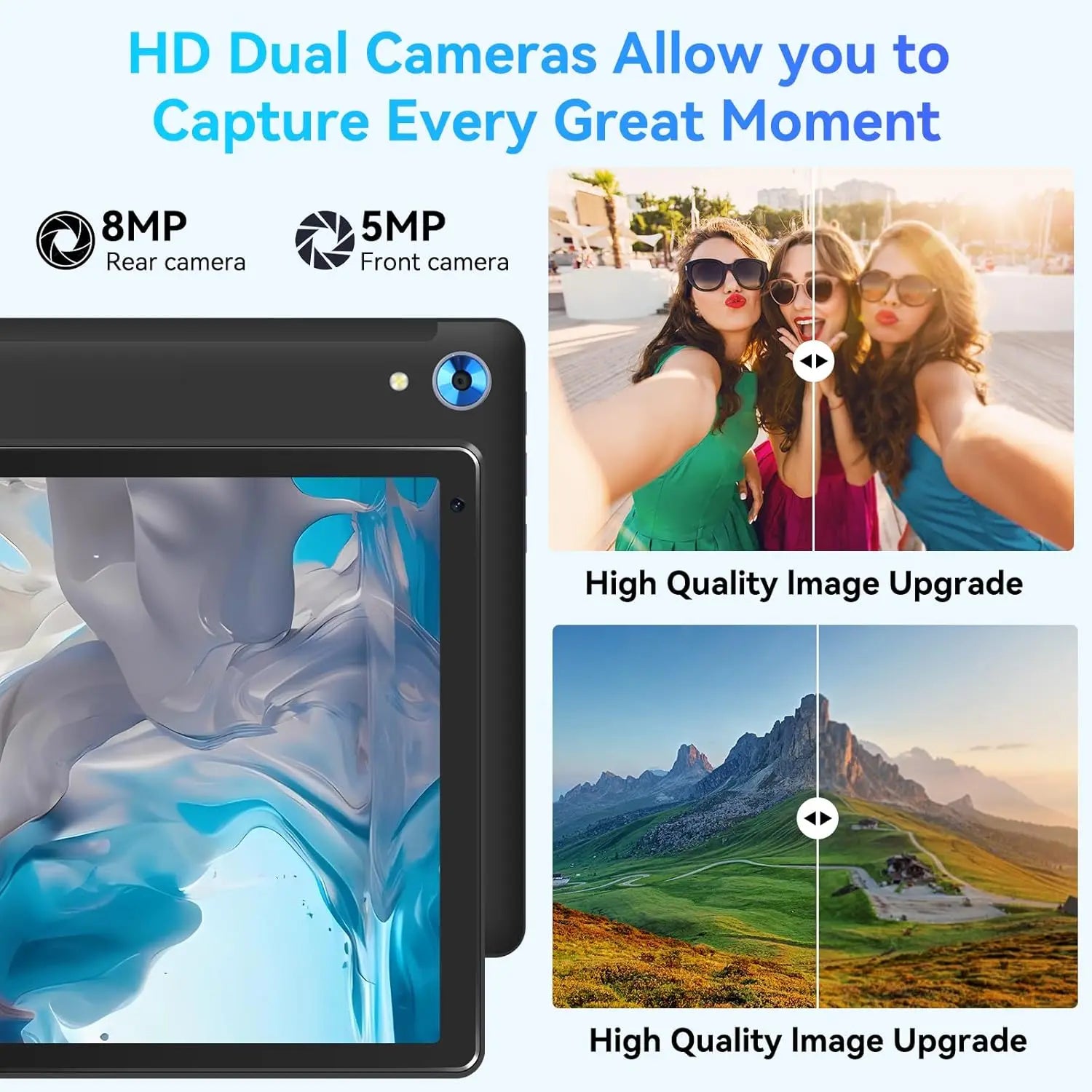 URAO C109 10 Inch Tablet Android 15 Tablet PC 24GB RAM 128GB ROM 1TB Expand Octa-Core Processor Widevine L1 Dual Camera BT WiFi.