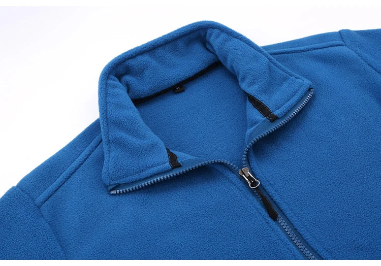 Soft Polar Fleece Jacket with Pockets Lightweight Outdoor Recreation Full Zip Coat.