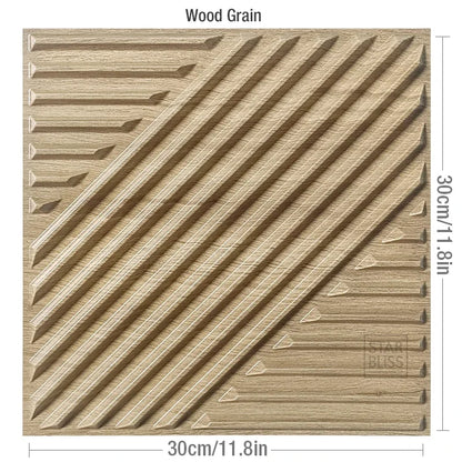 10pcs 30cm Wood grain 3D Stereo Wall Panel Diamond Not self-adhesive tile 3D wall sticker living room Bathroom tile wall paper
