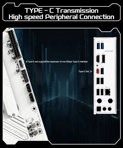 JGINYUE B650M Snow Dream AM5 DDR5 ARGB M-ATX Motherboard For Gaming PCIe 4.0×4 M.2 For CPU 9700X/9900X/7800X3D gaming pc DIY.