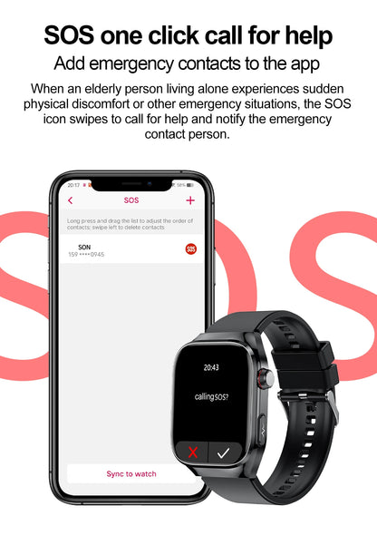 2025 New For Huawei Three highs Blood Pressure Smartwatch ECG Uric Acid Heart Rate Clock Body Analysis Health Monitoring Watches