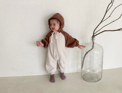 Baumwoll-Stram pler mit Kapuze für Jungen und Mädchen, perfekt für Herbst und Frühling.