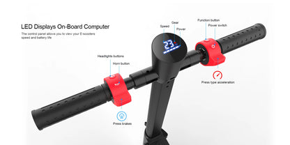 HX 7.5AH Electric E Scooter 350W 25KM/H Foldable Electric Kick Scooter Scooters 5.5 Inch APP Smart Escooter for Adults