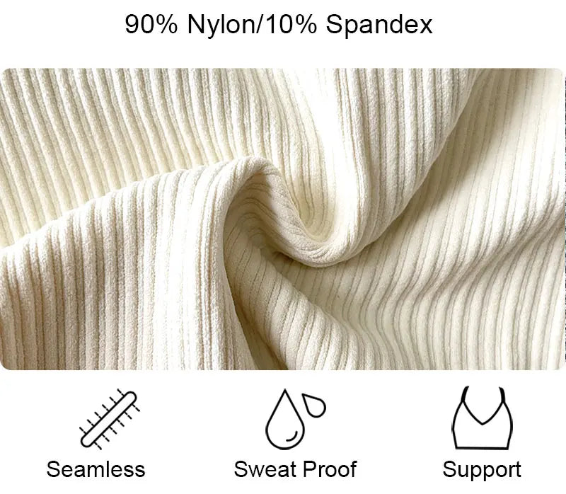 Ribbed Yoga Pants High Waisted Gym Leggings Sport Women Fitness Seamless Female Legging Tummy Control Running Training Tights.