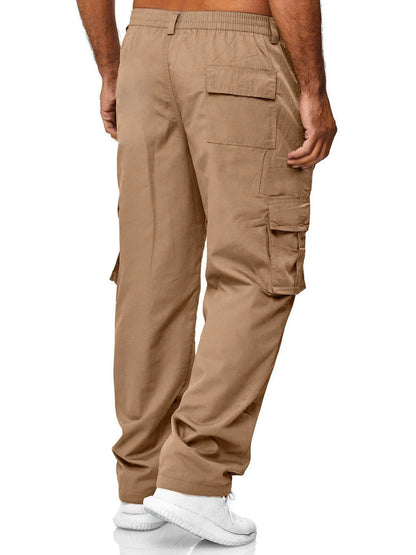 Men's Cargo Pants Sweatpants Outdoor Loose Straight Long Trousers Summer Casual Multi-Pocket Durable Workwear Male Trousers.