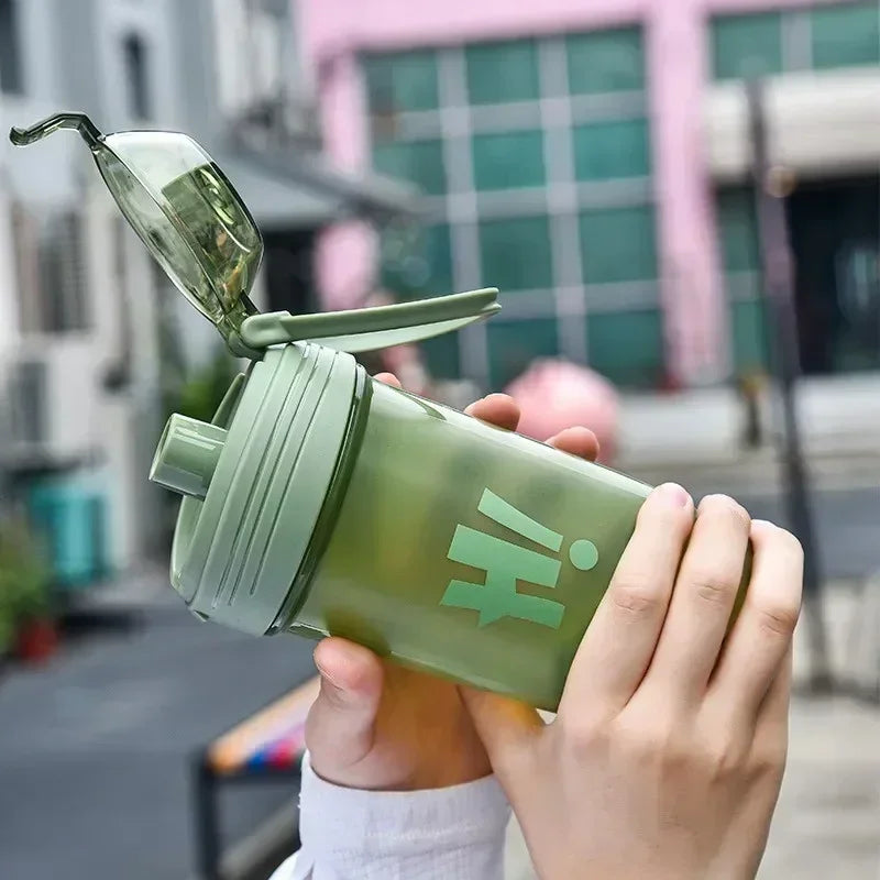 Portable 500ml Protein Powder Shaker Bottle Leak Proof Water Bottle for Gym Fitness Training Sport Shaker Mixing Cup with Scale.