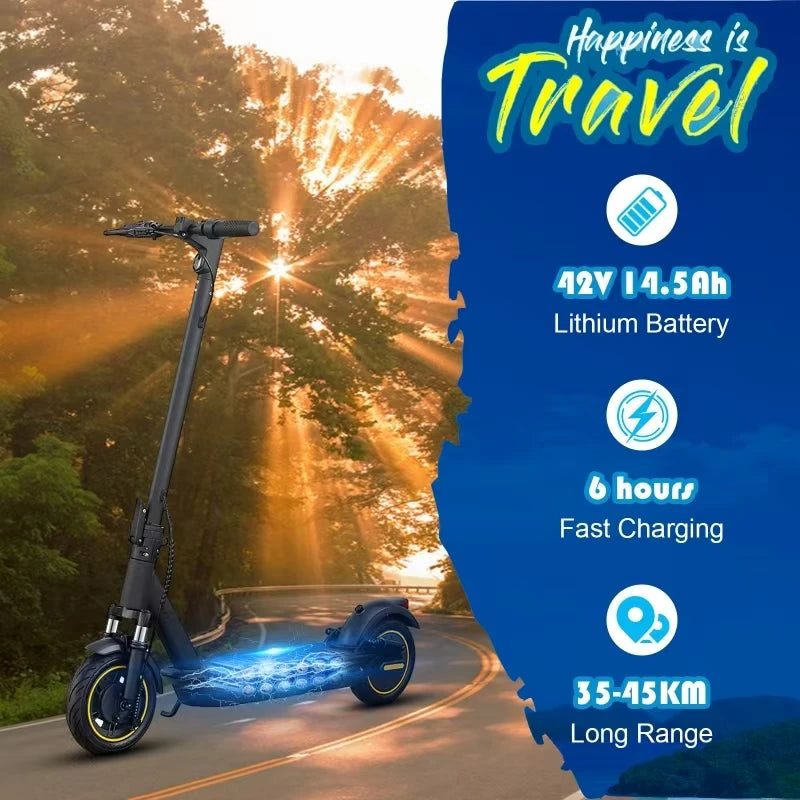 ATSANT ESMAX Electric Scooter 500W 42V14.5Ah 40KM Long Range 10Inch Pneumatic Flatproof Tyres Foldable Smart Adult Kick EScooter.