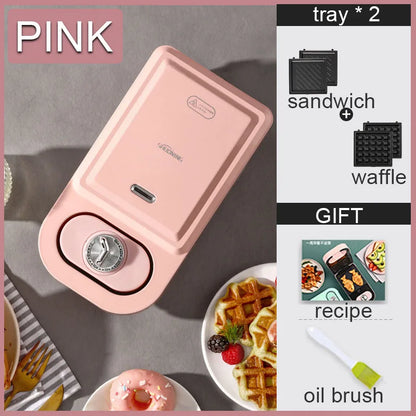 Electric Sandwich Maker Breakfast Machine Household Light Food Multi-Function Waffle Maker Takoyaki Toast Donut Pressure Toaster