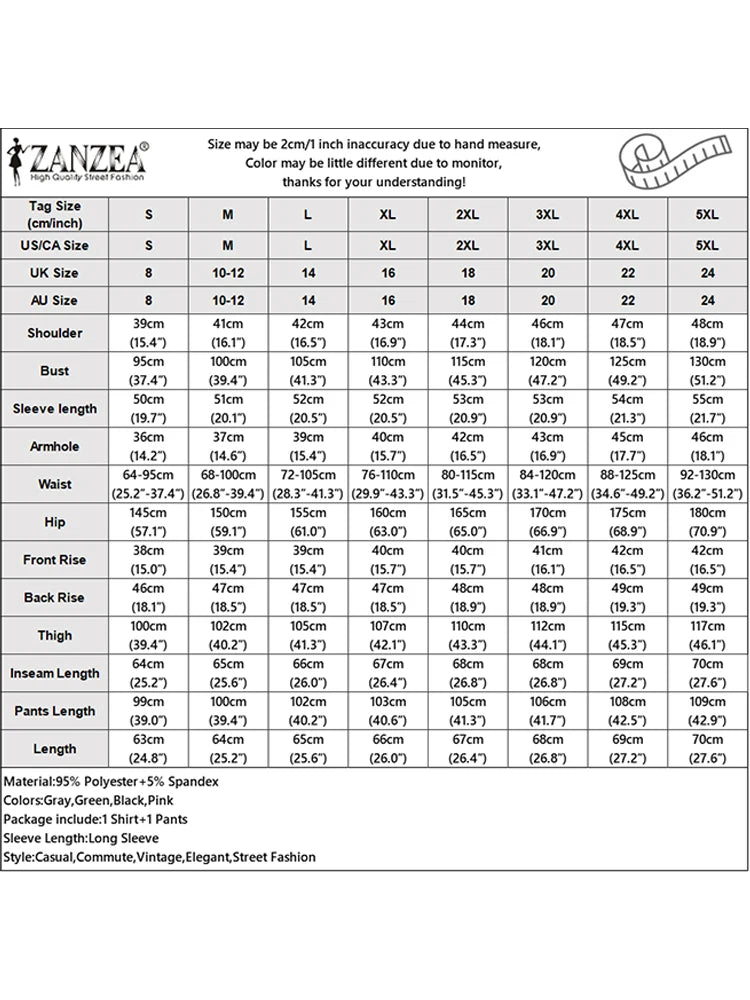 ZANZEA Muslim Women 2 Pieces Pant Sets Hijabis Casual Asymmetric Hem Long Sleeve Blouses & Pleated Pants 2pcs Suits Outfits.