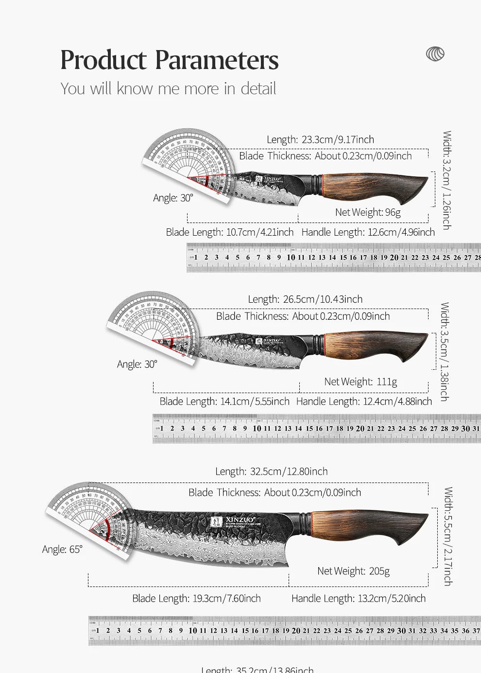 XINZUO 1-5PCS Damascus Steel Kitchen Knife 10Cr15CoMov Steel Core Chopping Vegetables And Fruits Household Kitchen Knife.