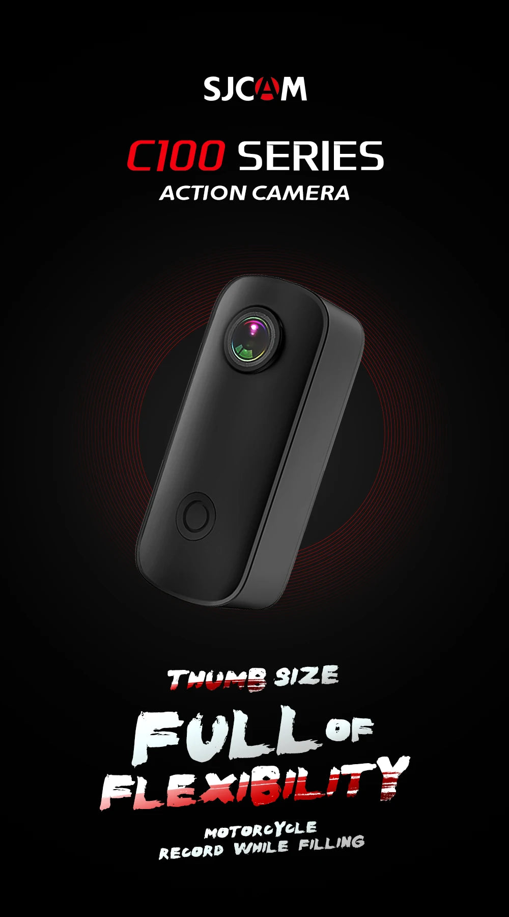 SJCAM C100 Plus Action Cam 4K Electronic Image Stabilization 2.4G WiFi 30M Waterproof With Case Sport Camera Black White.