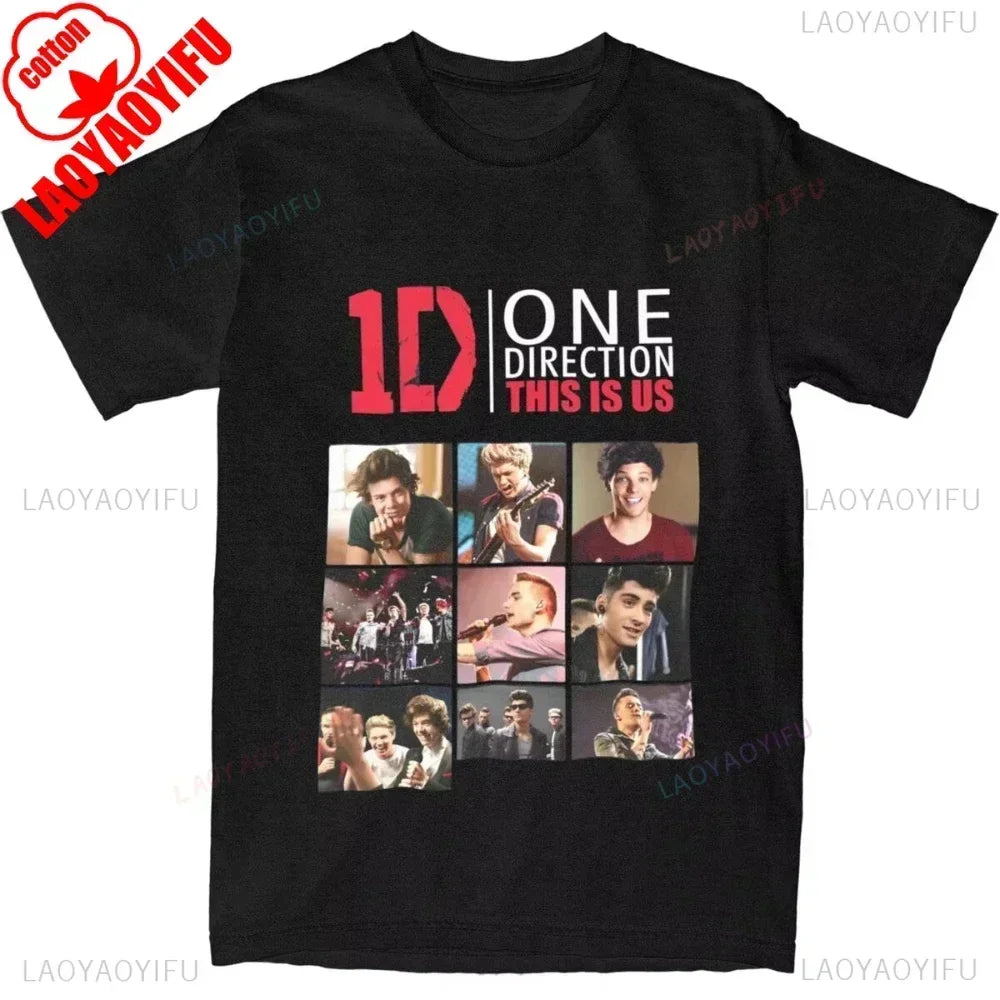One Directions Women Print T-Shirts Rapper Short Sleeve T Shirt Hip Hop Vintage Singer Tops Summer Cotton Unisex Tees Clothing.