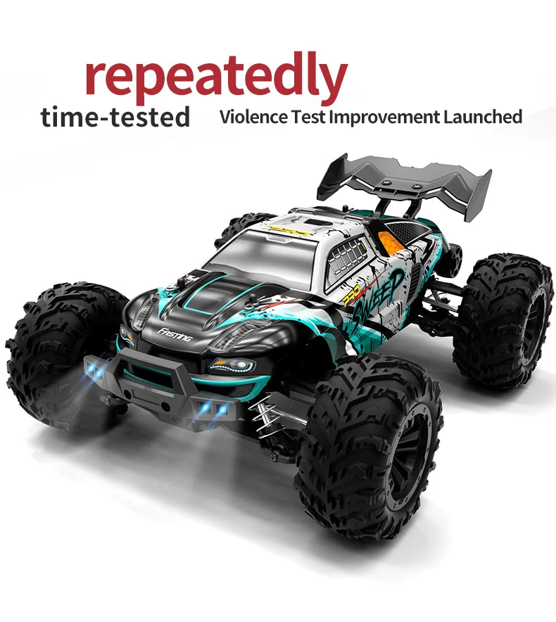 Teeggi 16101 /16102 PRO 1:16 High Speed RC Car With LED Light Drift 70KM/H 4WD RC Off-Road Car Monster Truck Toy For Kid Gifts.