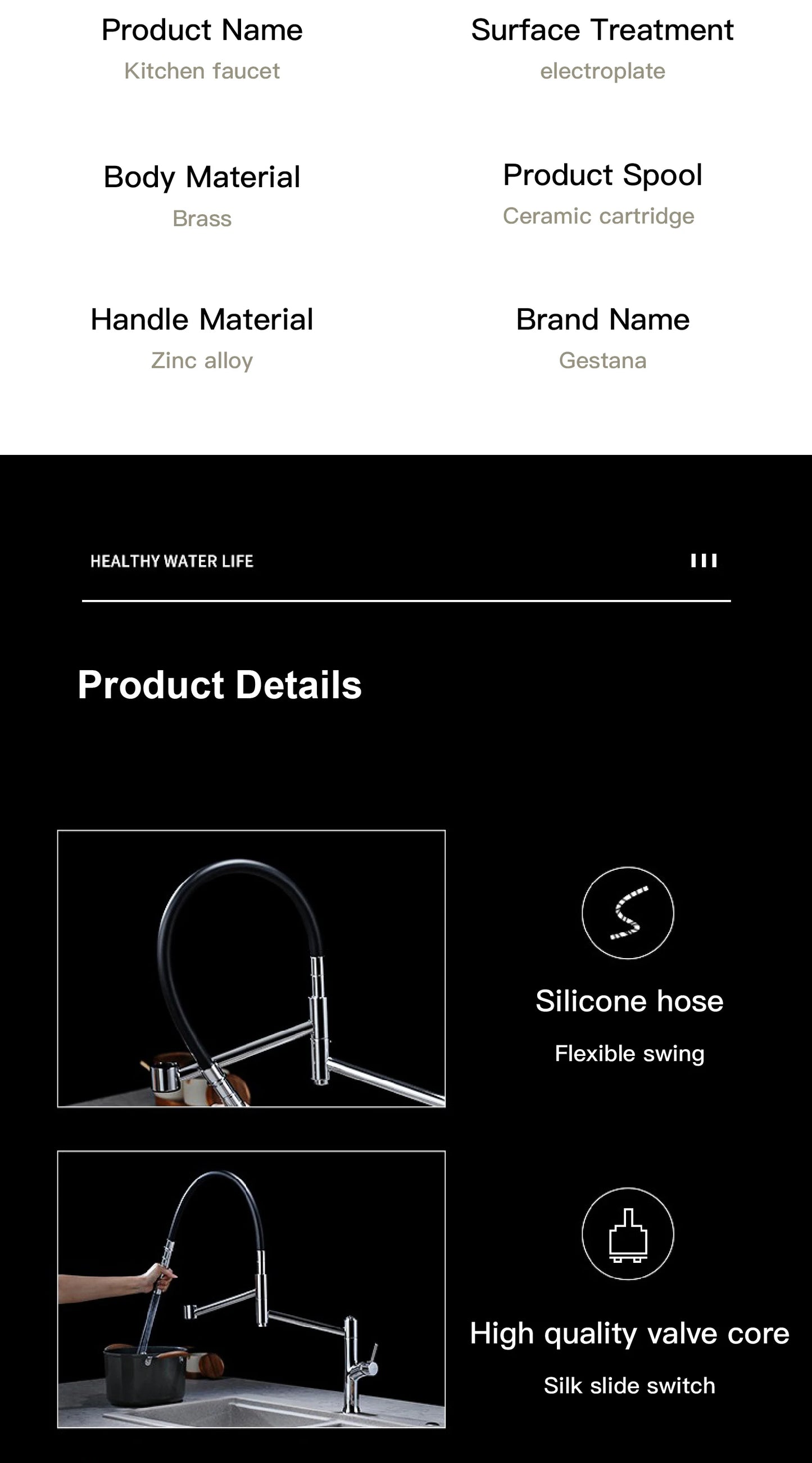 Modern Chrome Brass Pull Out Kitchen Faucet 2 Spray Modes Ceramic Valve Hot/Cold Water High Arc 360 Swivel Sink Mixer Tap