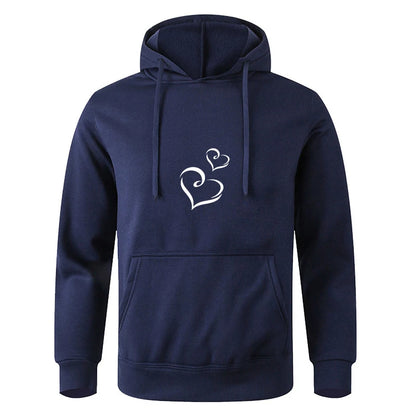 Autumn Fleece Solid Color Korean Fashion Drawstring Pockets Finger Heart Hooded Long Sleeve Loose Hoodie Sweatshirts Top.