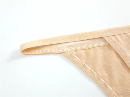 4Pcs Women's Cotton Thongs Sexy Thin Waist Underwear Traceless Low Waist G-string Sports T-Back Female Breathable Panties S-XL.