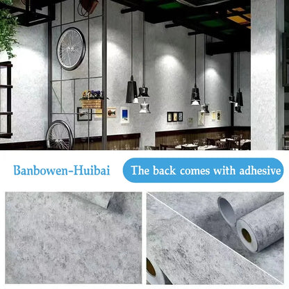 40cm PVC Dark Gray Waterproof Industrial Style Self-adhesive Wallpaper Library Living Room Bedroom Wall Renovation Vinyl Sticker