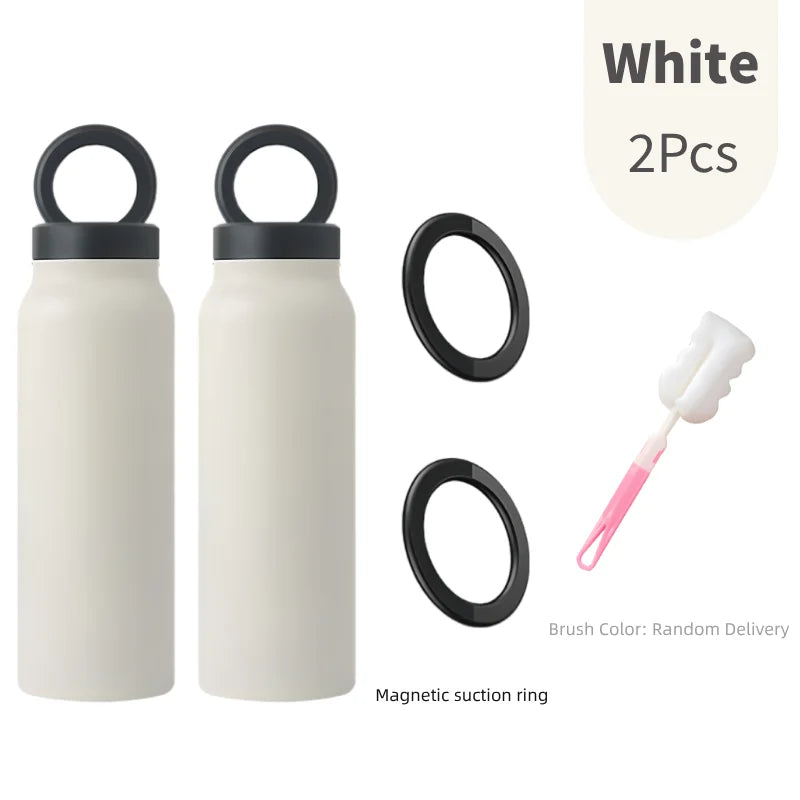 24 Oz Insulated Stainless Steel Sports Water Bottle With Straw Outdoor Insulated Water Mug With Magnetic Phone Holder Thermos