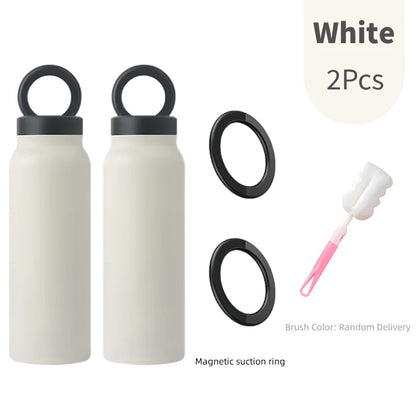 24 Oz Insulated Stainless Steel Sports Water Bottle With Straw Outdoor Insulated Water Mug With Magnetic Phone Holder Thermos