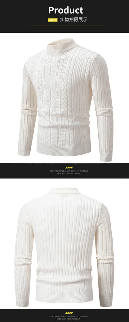 2023 Autumn  and Winter New Sweaters Warm Fit Knitted Sweaters Solid Color Casual Pullover Multiple Styles Sweater Men