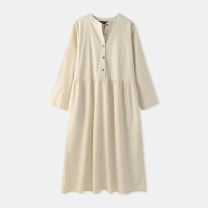 Women's Elegant Solid Cotton Robe Femme 2022 Spring Autumn Bohemian Maxi Dress ZANZEA Casual Long Sleeve Shirt Dresses Oversized.