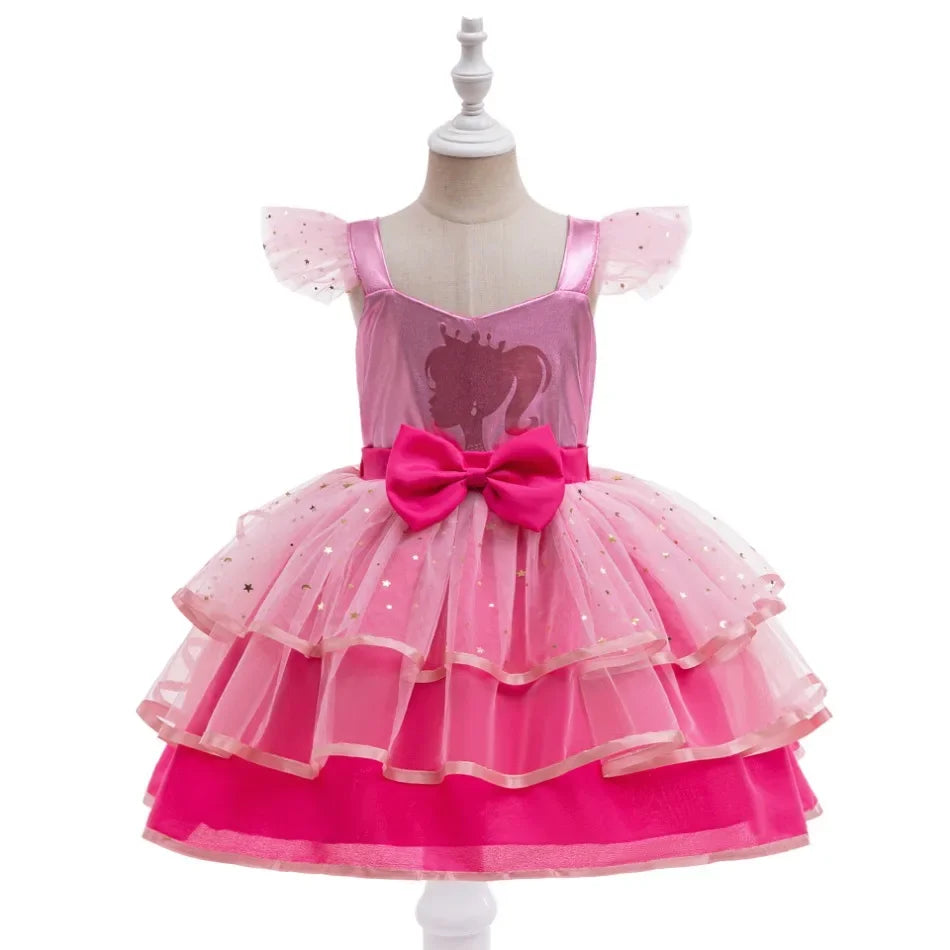 Baby Mädchen Kleider Barbie Prinzessin Cosplay Mädchen Rock Mesh Flauschigen Geburtstag Party Kleid Halloween Leistung Kleid Kinder Kleidung.