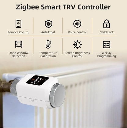 EZAIOT Smart Tuya Wifi/ZigBee3.0 Radiator Actuator TRV Programmable Thermostatic App Remote Temperature Controller Alexa Google.
