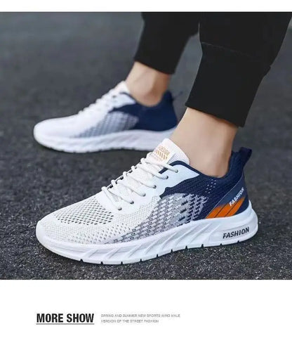 Mens Running Shoes Breathable Knit Sport Sneakers Cushion Lightweight Casual Gym Athletic Trainers Jogging Tennis Shoes.