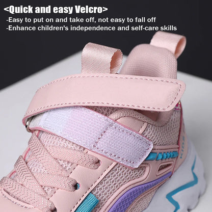 Trendy Lightweight Children Girls' School Shoes Anti-Slip Breathable Outdoor Casual Walking Sneaker Size 28-39.