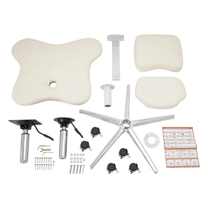 Cross Schreibtischstuhl mit Lordosenstütze |   Ergonomischer Bürostuhl |   Sitzhöhe und Fußpolster, verstellbarer Meditationsstuhl/Schwarz/Weiß