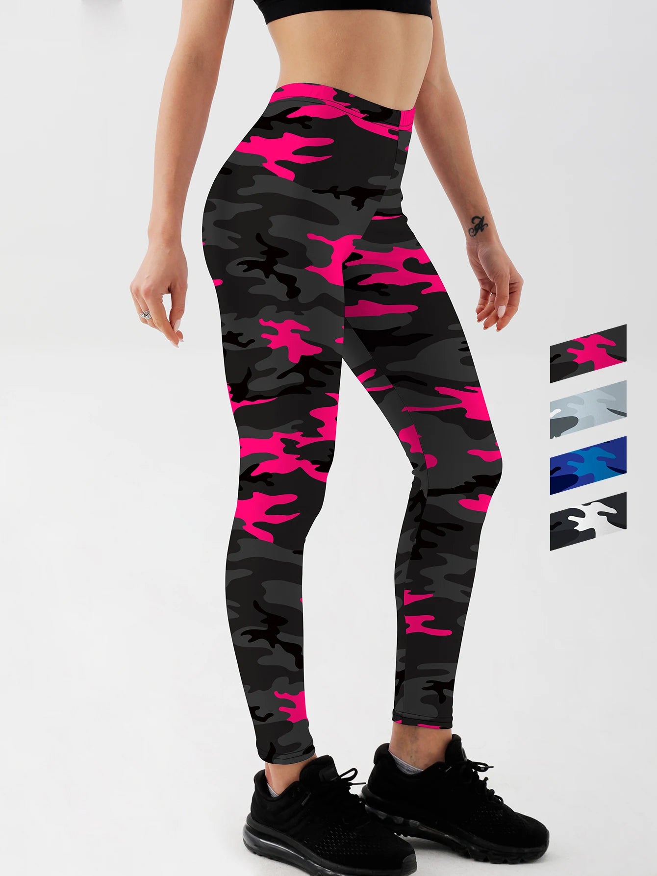 Fashion Women camouflage Leggings For Fitness High Waist Gym Legging Push Up Women navy Leggings.