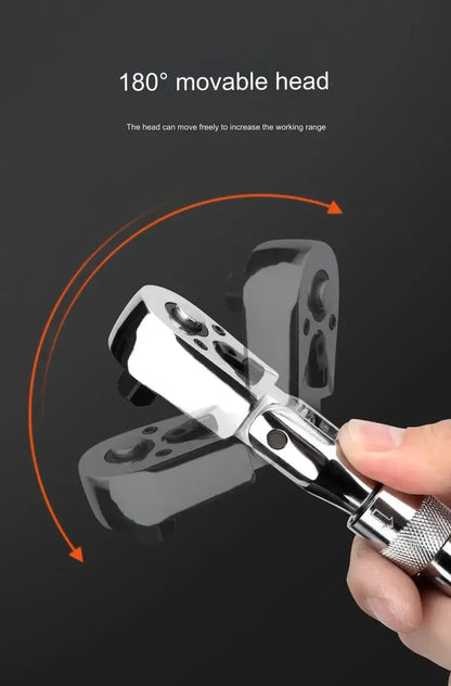 1/4 1/2 3/8 72-Zahn-Ratschenschlüssel aus Kohlenstoffstahl, automatischer Schnellspannschlüssel, multifunktionales Handwerkzeug