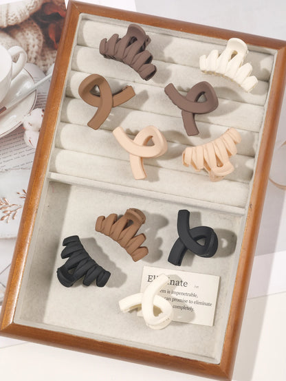 10 Pcs Pink Small Claw Clips Set,Matte Tiny Flower Jaw Clips for Women Girls,5 Style Nonslip for Thin Medium Fine Hair