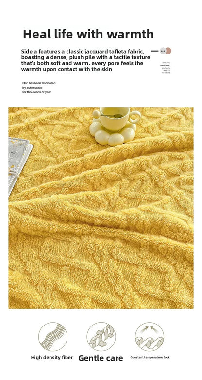 Double Layer Fleece Blanket Autumn Winter Thick Warm Office Nap Throw Blankets for Sofa Bed Single Double Soft Plush Comforter.
