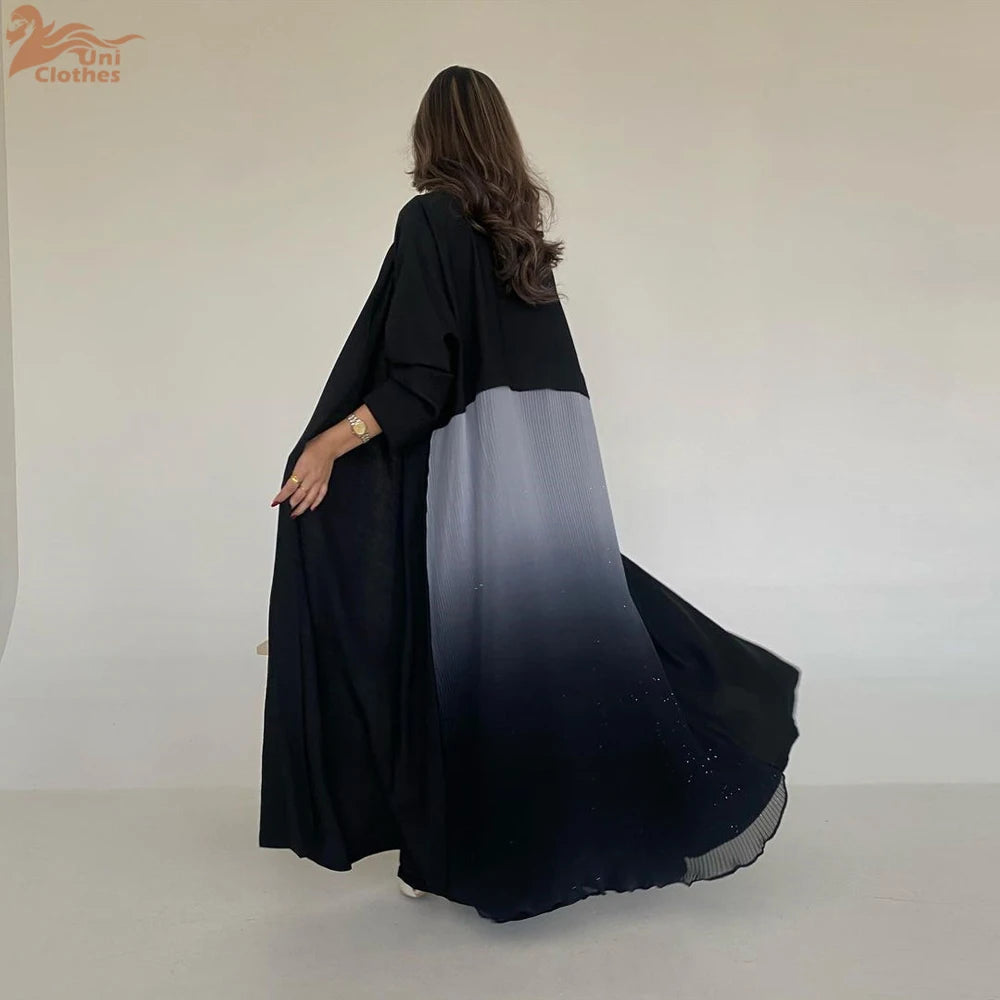 Ramadan Open Chiffon Kimono Abaya Kaftans Turkey Islam Muslim Dress Prayer Clothes Women Djellaba Kebaya Robe Femme Musulmane.