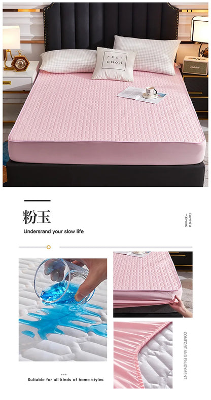 Waterproof Thicken Mattress Cover Quilted Latex Mat Bed Covers Pad Skin-Friendly Fitted Sheet Protector Bedspread150/160/180x200