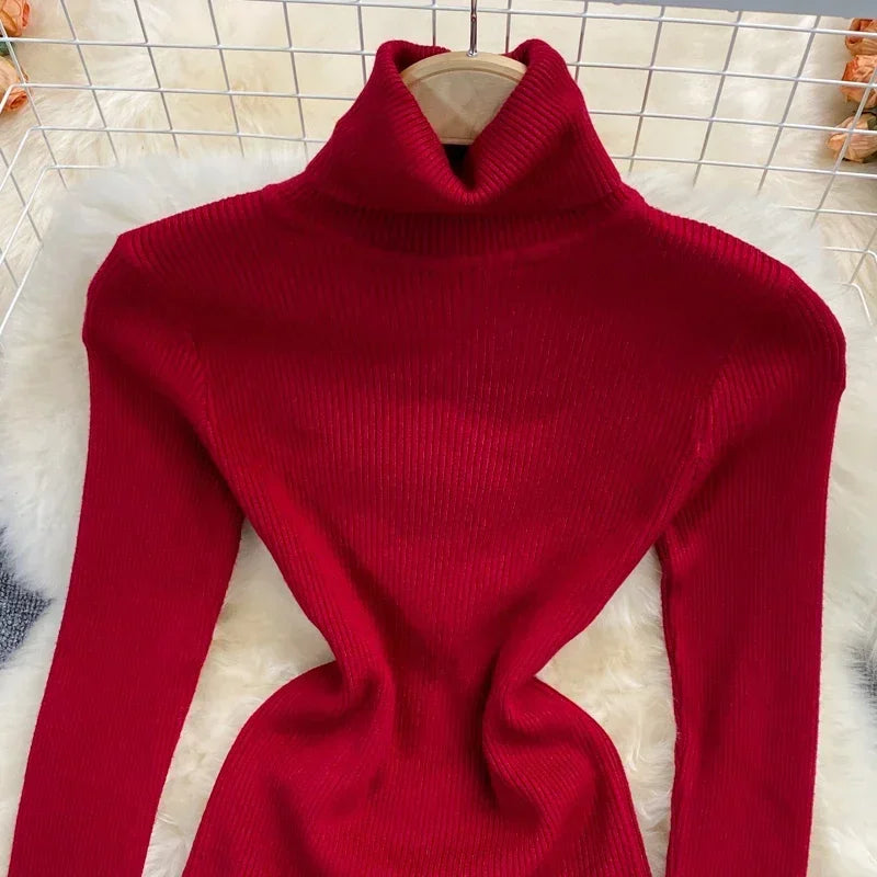 2026 neue Herbst Winter Rollkragen Langarm Gestrickte Pullover Einfarbig Multi Farbe Kaschmir Grundlegende Weiche Pullover