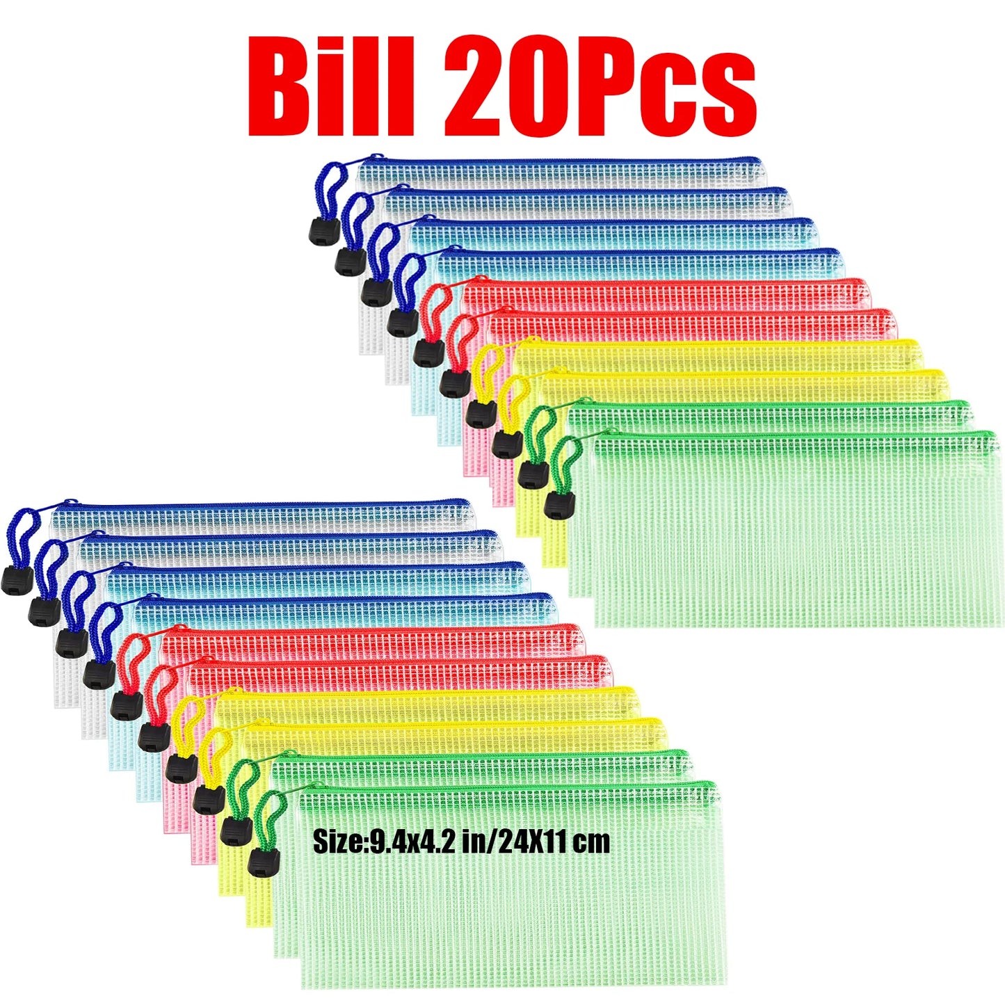 Zipper Documents Bag A4/A5 Plastic Folders A3 Transparent Waterproo File Organize Storage Bag School Office Stationery Supplies.